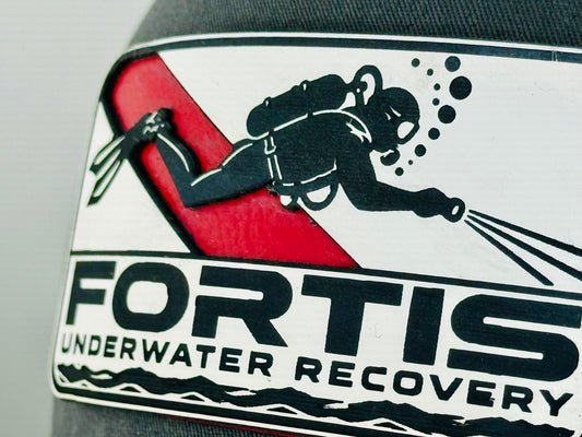 Fortis Underwater Recovery Richardson 112 Trucker Hat – Charcoal/White 3D Leatherette Patch