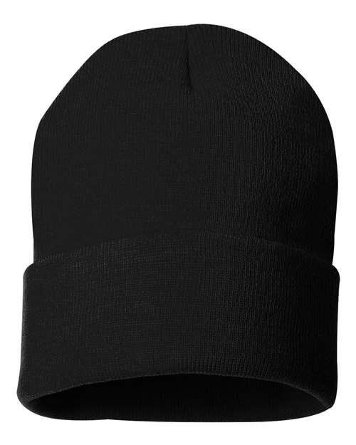 Custom Patched Beanie - 12" Solid Cuffed Beanie - SP12