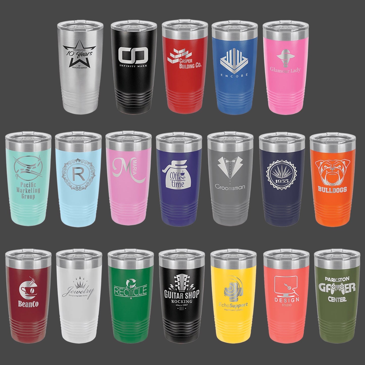 20 oz. Stainless Ringneck Vacuum Insulated Tumbler - Custom Engraved