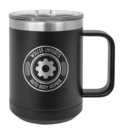 15oz Stainless Ringneck Vacuum Insulated Coffee Mug - Custom Laser Engraved