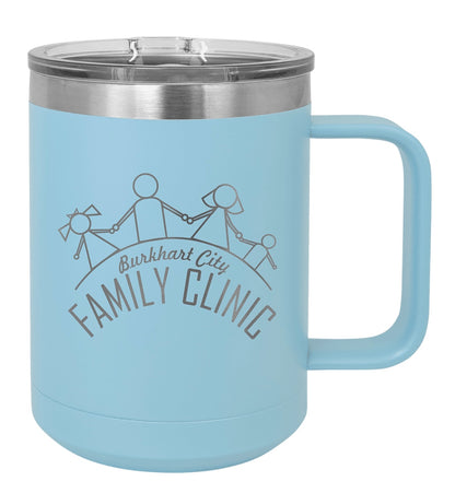 15oz Stainless Ringneck Vacuum Insulated Coffee Mug - Custom Laser Engraved
