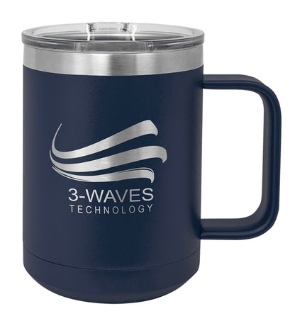 15oz Stainless Ringneck Vacuum Insulated Coffee Mug - Custom Laser Engraved
