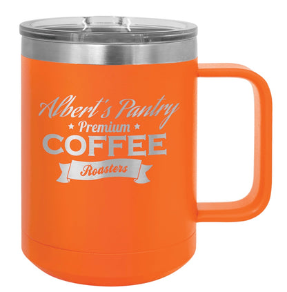 15oz Stainless Ringneck Vacuum Insulated Coffee Mug - Custom Laser Engraved