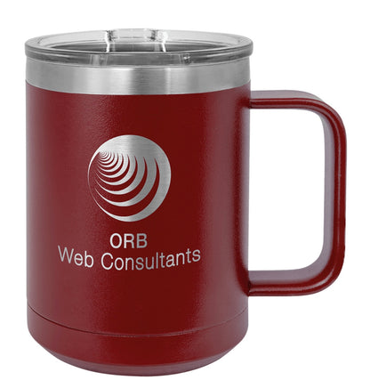 15oz Stainless Ringneck Vacuum Insulated Coffee Mug - Custom Laser Engraved