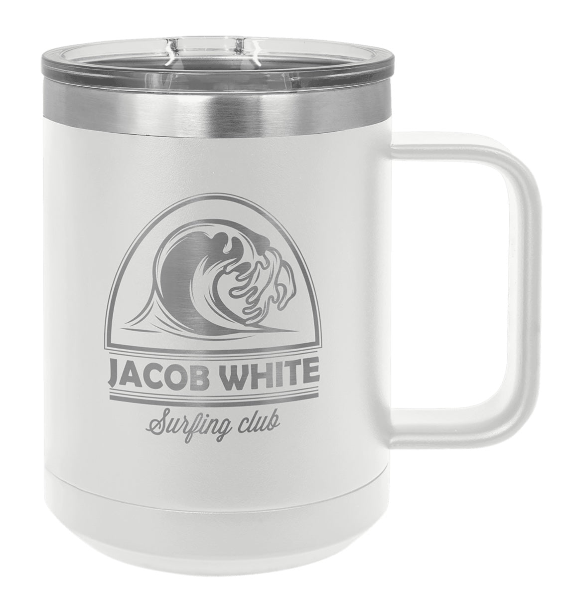 15oz Stainless Ringneck Vacuum Insulated Coffee Mug - Custom Laser Engraved