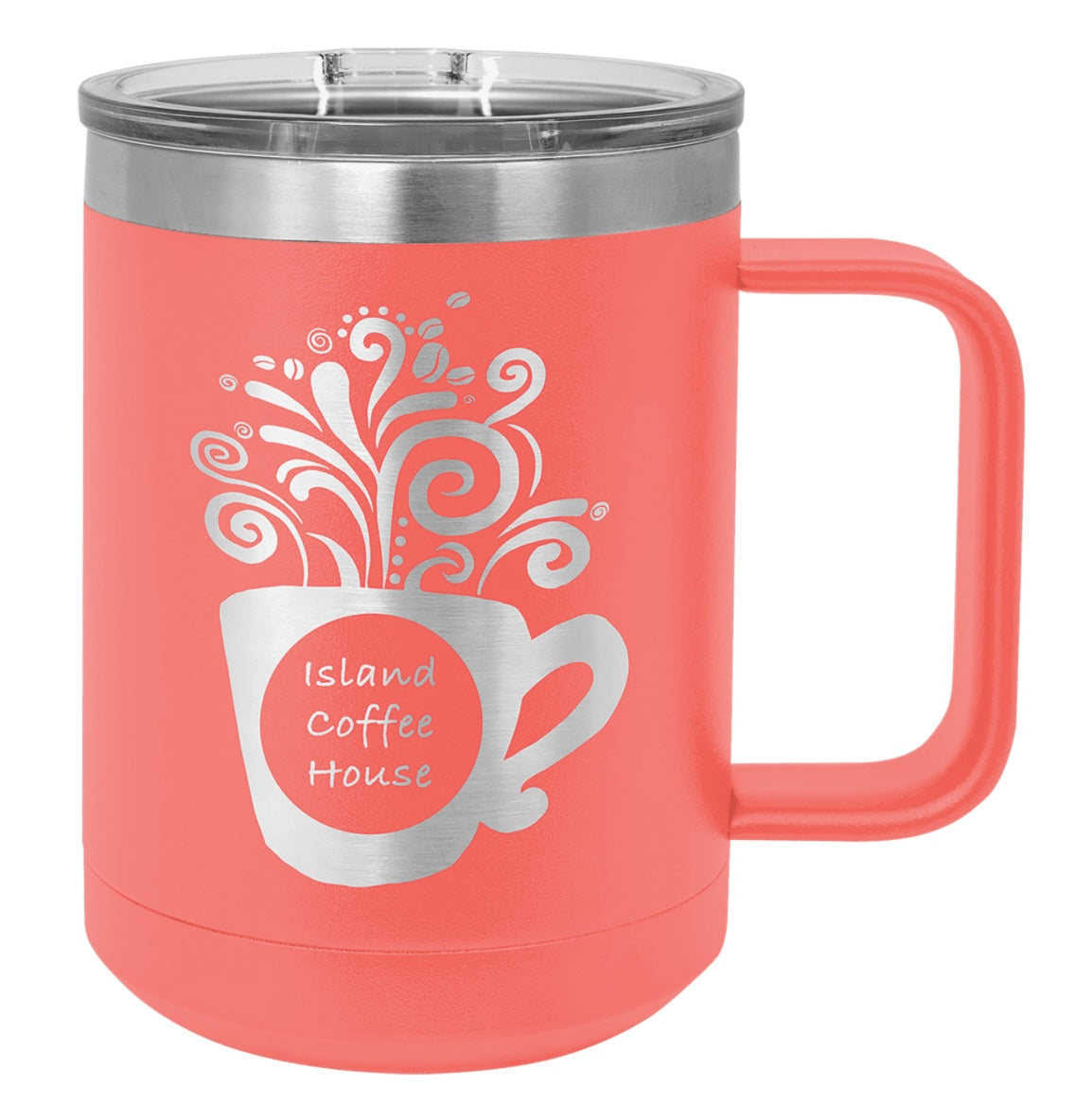 15oz Stainless Ringneck Vacuum Insulated Coffee Mug - Custom Laser Engraved