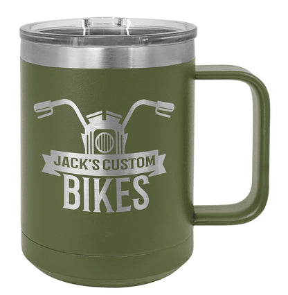 15oz Stainless Ringneck Vacuum Insulated Coffee Mug - Custom Laser Engraved