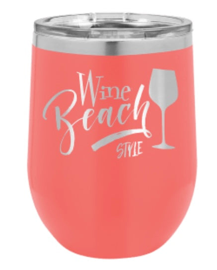 15oz Stainless Ringneck Vacuum Insulated Stemless Wine Tumbler - Custom Laser Engraved