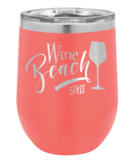 15oz Stainless Ringneck Vacuum Insulated Stemless Wine Tumbler - Custom Laser Engraved